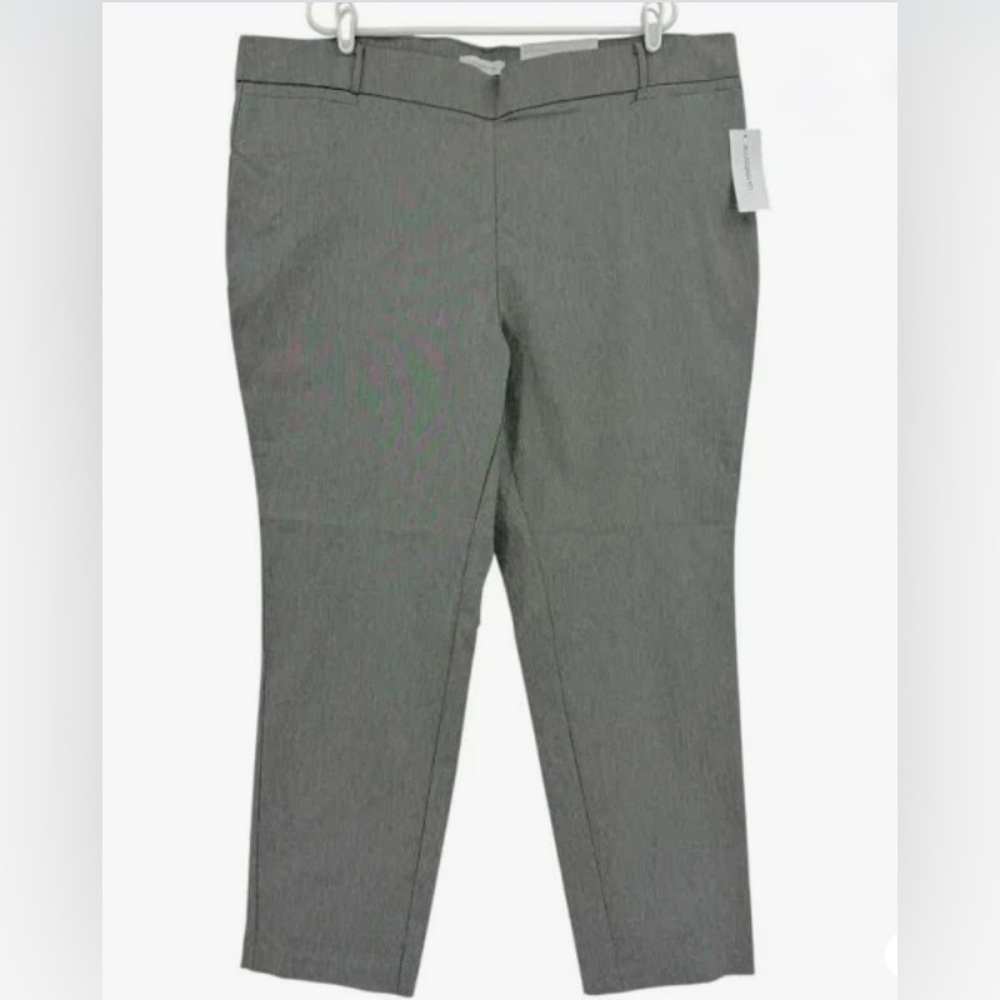 Liz Claiborne Amy Womens 22W Short Gray‎ Plaid Stretch Career Pants